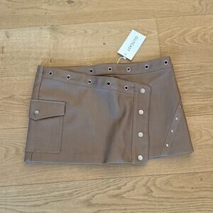 Outcast Mini Skirt Faux Leather Valentino Size L Tan